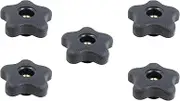POWERTEC 5/16"-18 5 Star Knobs 5 Pack, Clamping Knobs with Steel Insert for T Track Bolts, Thumb Screw Threaded Knobs for T Track Accessories, Feather Boards, Woodworking Jigs and Fixtures (71071)