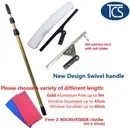 TCS EXTENDABLE WINDOW CLEANING SET SWIVEL SQUEEGEE & TELESCOPIC POLE UP TO 9m