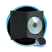 100 Pack Black 7mm Slim Single CD DVD Movie Case Storage Box