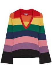 Olivia Rubin Jordan Striped Metallic-knit top - Multicoloured - M (UK12 / M) M (UK12 / M)
