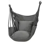 Comfortable Cotton Hammock Swing Chair with Padded Cushions (Grey AU Stock