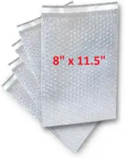 200 Pack 8x11.5 Bubble Pouches Out Bags Wrap Cushioning Self Seal Clear Shipping