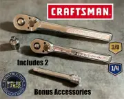 CRAFTSMAN 1/4" 3/8" 72T Ratchet wrench set With 1/4"x3" Extension & Adapter