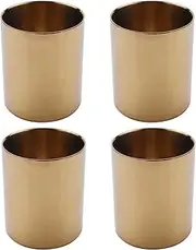 4X Gold Flower Vase Pen Holder Desktop Storage Container for House Office - Cylinder