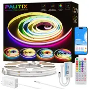 PAUTIX RGB Smart IC COB LED Strip Light Addressable 16.4ft/5m,UL-Listed 24V C...