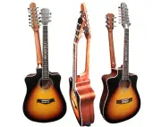 Busuyi 12 String / 6 String Acoustic/Electric Double Sided Double Neck Guitar.