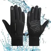 [wiroouia] Winter Touchscreen Gloves, Waterproof Winter Gloves Touchscreen Pocket Mittens, Cold Weather Anti-Slip Riding Snowboard Gloves for Hiking, Running, Cycling Outdoor Activities