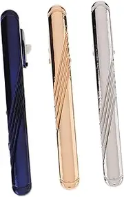 [COLLBATH] Men's Tie Bars 3 Pack Tie Clips Striped Design Tie Clasp for Men Fashion Tie Clip Set Mens Wedding Tie Clips