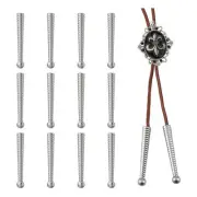 20Pcs Silver Bolo Tie Tips End Caps Long Alloy Cord Ends Bolo Tie Tips Bolo5070