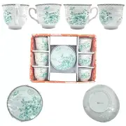 Vintage SIGMA Fine China Espresso Set Cups Saucers Tea Coffee Floral 12 Piece