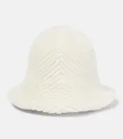 [Loro Piana] Loro Piana Wool and cotton bucket hat UK 6 5/8 white