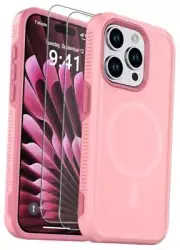 Magnetic for iPhone 15 Pro Case, [Compatible with iPhone 15 Pro (6.1'') Pink