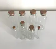 Set of 8 Mini Glass Potion Bottles with Cork Stoppers, Crafts Supplies