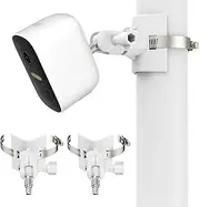 Universal Outdoor Camera Mount for Arlo Pro 5SS/Pro 4/Pro 3/Ultra 2/Essential XL,for eufyCam 2C/2C Pro and More 1/4’’ Camera, Fits 1.96-7.87’’ Pole No Drill(White, 2 Pack)