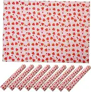 BELLIFFY 10 Sheets Strawberry Wrapping Paper Birthday Packing Paper for Party Supplies Festive Wrapper Unique Patterns