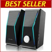 HiFi Stereo Computer Speakers with 2 Bass Diaphragms & Dynamic RGB Lighting
