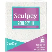 Sculpey III Polymer Clay White Glitter