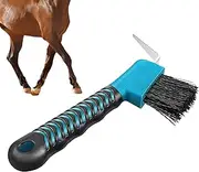 Horse Hoof Pick,Hoof Pick And Brush - Multipurpose Hoof Pick With Soft Touch Handle For Goats, Removes Dirt, Rocks And Debris