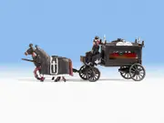 Noch N16714 Horse Drawn Funeral Hearse Coach HO 1:87 (OO gauge compatible) Plastic Painted Cameo Scenes [OO] Scale model