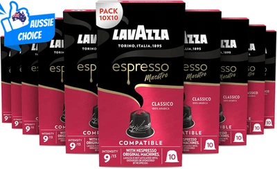 Espresso Pods Medium-Dark Roast 100 Count Fit Nespresso Original Machines