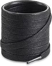 [Shoemate] Flat Waxed Cotton Shoe Laces for Boots & Dress Shoes with 4 Shoelace Tip Aglets