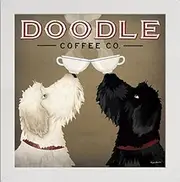 Frame Company Watson Range Doodle Coffee Double IV by Ryan Fowler, Frame - 12 x 12 Inches, White
