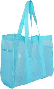[Generic] Beach Bags,Tote Bag for Beach - Sandproof Large Reusable Mesh Pouch Toy Organizer for Storage Women Kids Swim Travel Camping Cruise Vacation Family Purse