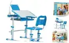 Kids Desk and Chair Set, Kids Interactive Workstation Blue