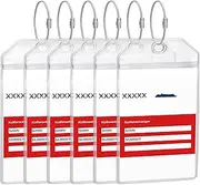 Yizhet Pack of 6 Luggage Tags for Cruises, Cruise Luggage Tags for Aida, Transparent Luggage Tags with 6 Screwable Metal Bands, Waterproof (19 cm x 11 cm)