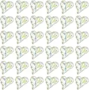 sourcing map 40 Pcs 3D Heart Transparent Nail Rhinestones 12x13mm K9 Glass Crystal Rhinestones Pointed Back Crooked Heart Gems for Nail Charm Art DIY Decoration Craft