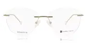Oval Rimless Titanium Men's Glasses Online Gold Size 53 - Lenses Included - Private Health Rebate - Blue Light Block - SmartBuy Collection