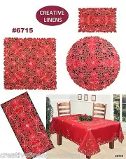 Christmas Poinsettia Bell Placemat Table Runner Tablecloth Holiday RED #6715