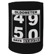 Alcohol Stubby Holder - Oldometer 49 50 Age - Funny Novelty Birthday Gift Joke Beer Can Bottle