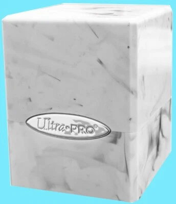 Ultra Pro Marble Satin Cube White and Black Card Compartment Storage Case ccg