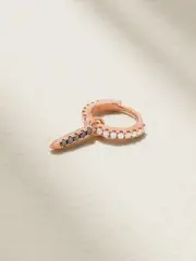 [MARIA TASH] MARIA TASH - Eternity Bar 6.5mm 18-karat Rose Gold Diamond Single Hoop Earring - One size One size Gold