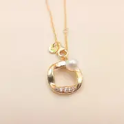 PANDORA Gold Pavé Circle & Cultured Pearl Collier Necklace