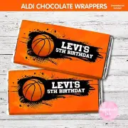 DIGITAL or PRINT BASKETBALL SPORTS Chocolate CHOC WRAPPER ALDI BIRTHDAY PARTY