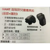 在飛比找蝦皮購物優惠-全新 捷安特 GIANT 進階款兒童護具組(護膝+護肘)黑色