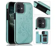 For iPhone 12 Mini Leather Cover Wallet - Green