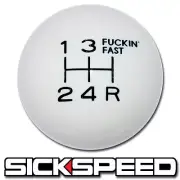WHITE/BLACK FING FAST SHIFT KNOB 5 SPEED SHORT THROW SHIFTER LEVER 10X1.25 K01