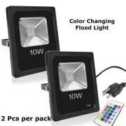 2pcs/PK10W RGB Flood Light Outdoor Waterproof Color Changing led w/controller