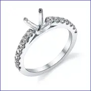 .50ct Diamond Solitaire PLATINUM Designer Engagement Semi Mount Ring