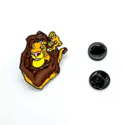 LION KING PIN Mufasa & Simba, Father & Son Gift Enamel Lapel Brooch