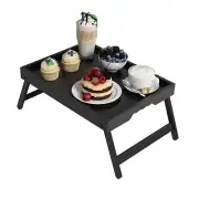 Serving Tray With Bed Table Folding Legs Bamboo Breakfast In For Kitchen Sofa
