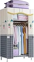 Portable Wardrobe Portable Canvas Wardrobe for Bedroom,Fabric Wardrobe with Hanging Rail,Clothes Closet Storage Organizer Clothes Rack