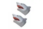 2PK Schylling Stretchy Shark Hand Puppet Kids Fun Pretend Role Play 15cm Toy 5y+