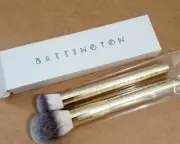 Battington Gold Contour/Foundation And Powder Makeup Brush Set NEW vegan