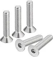 uxcell 5/16-18x1-1/2 Flat Countersunk Head Socket Cap Screws, 5Pcs 304 Stainless Steel Hex Socket Flat Head Screws, Full Thread, Countersunk Bolts