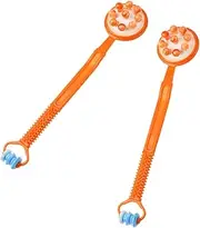Ipetboom 2pcs Therapy Hammer Massage Stick Long Handle Back and Neck Roller Ball for Muscle Relief Durable Design Portable Personal Care Tool for Hips Legs and More