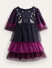 Halloween Tulle Dress Chrysanthemum Purple Girls Boden